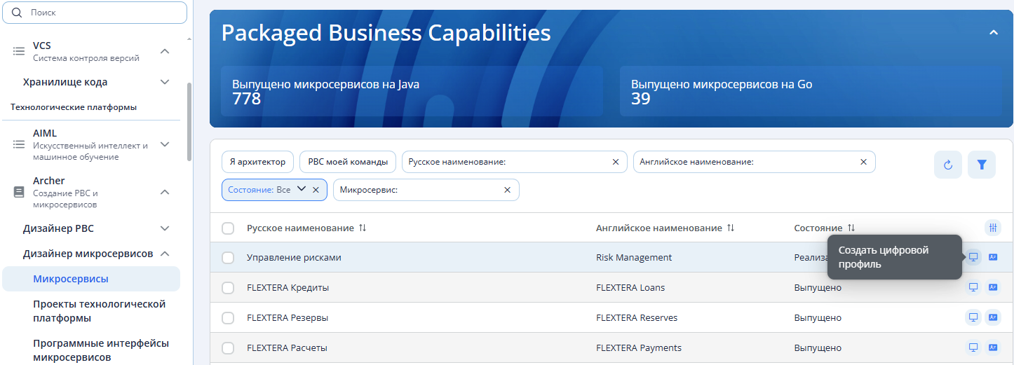 Создание ЦП PBC